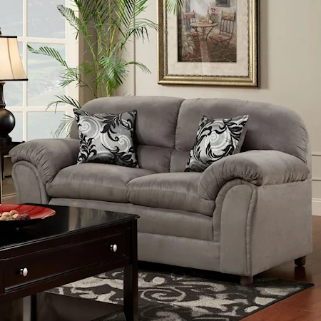 Casual Loveseat with Pillow Top Armrests